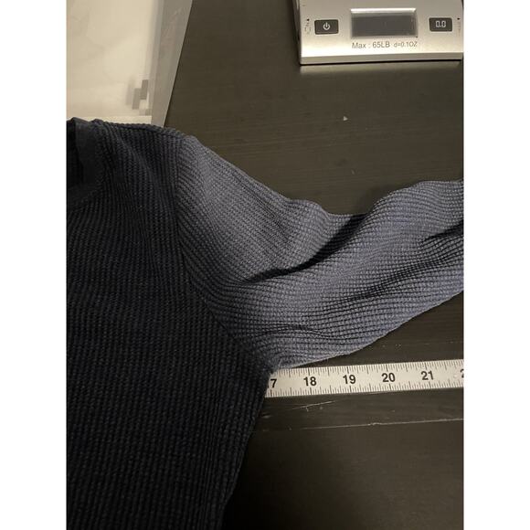 Lunya Womens Good In Bed Henley Top Size Medium Navy Pima Stretch Waffle Knit - Picture 5 of 8